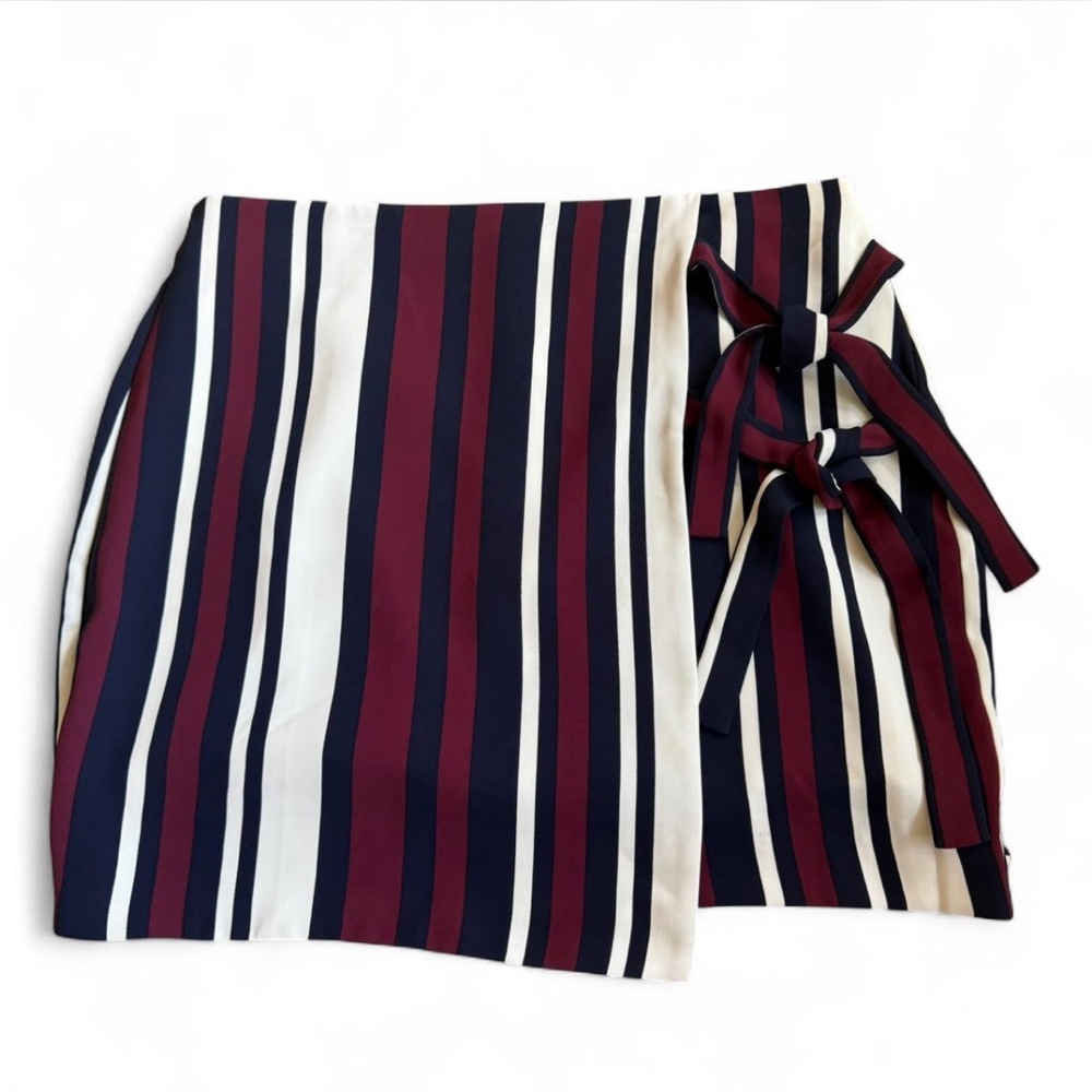 Express Wrap Striped Mini Skirt